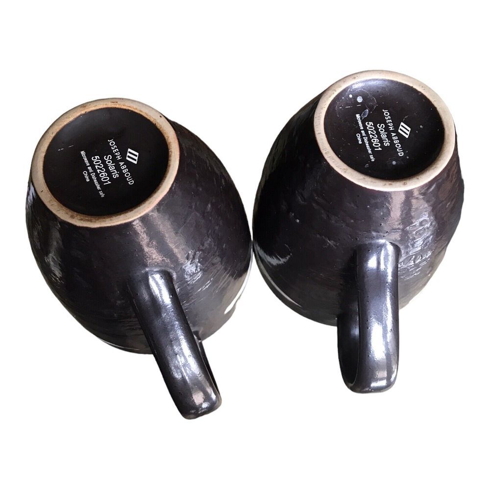 Joseph Abboud Solaris #5022601 Stoneware Coffee MUG 15 oz Set of 2 Dark Brown - Picture 4 of 7